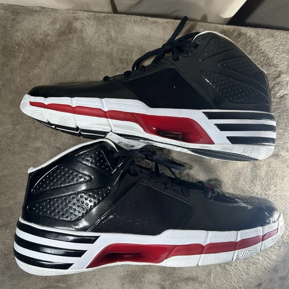 NWT Adidas Mad Clima Mens Size 18 Black Red Basketball Shoes Read Defect
